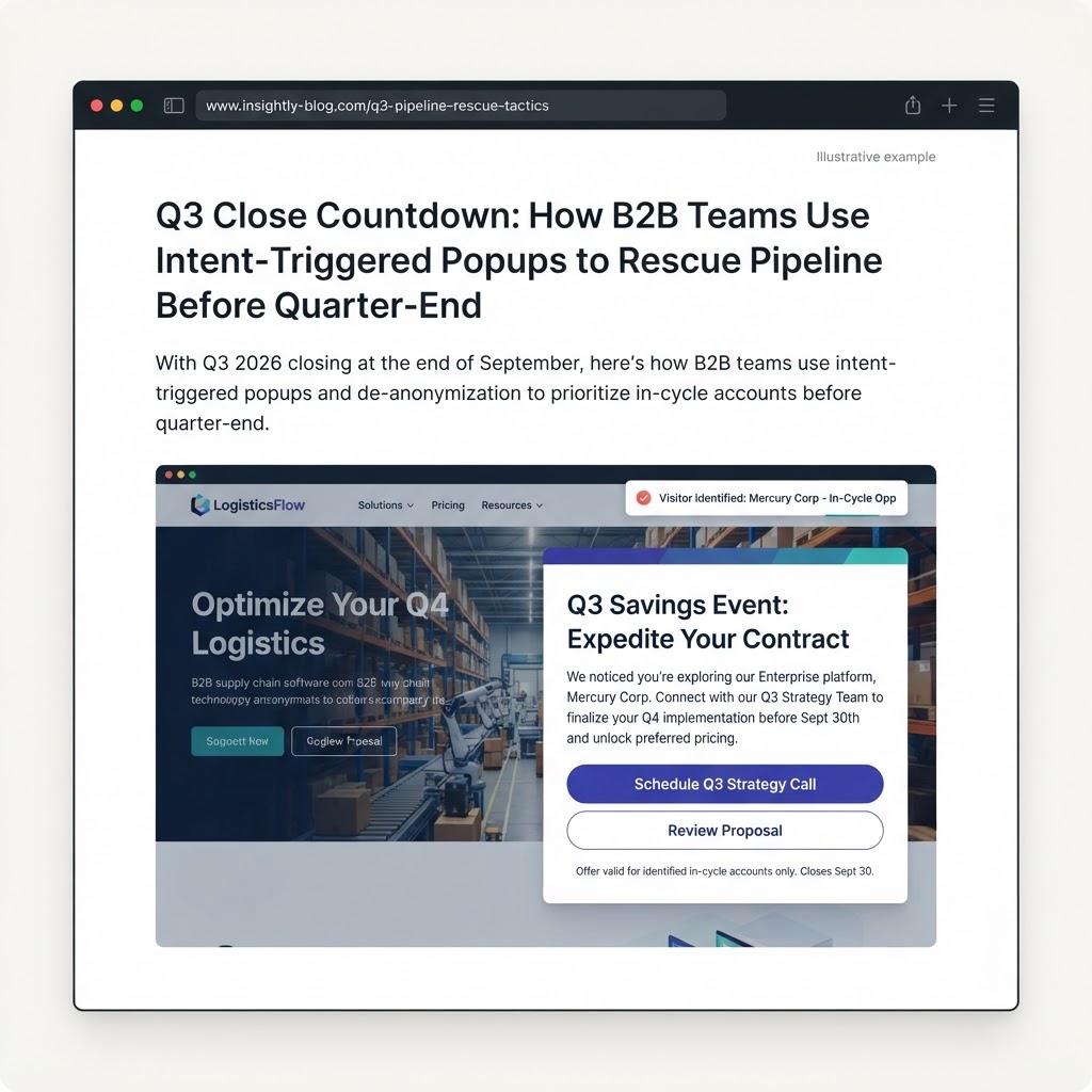 Q3 Close Countdown: How B2B Teams Use Intent-Triggered Popups to Rescue Pipeline Before Quarter-End