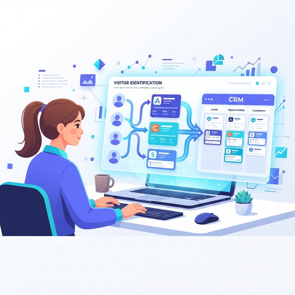 Anonymous website visitors turning into identified companies synced to a CRM
