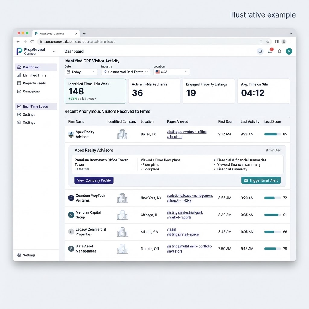 Website De-Anonymization for Commercial Real Estate & PropTech Companies
