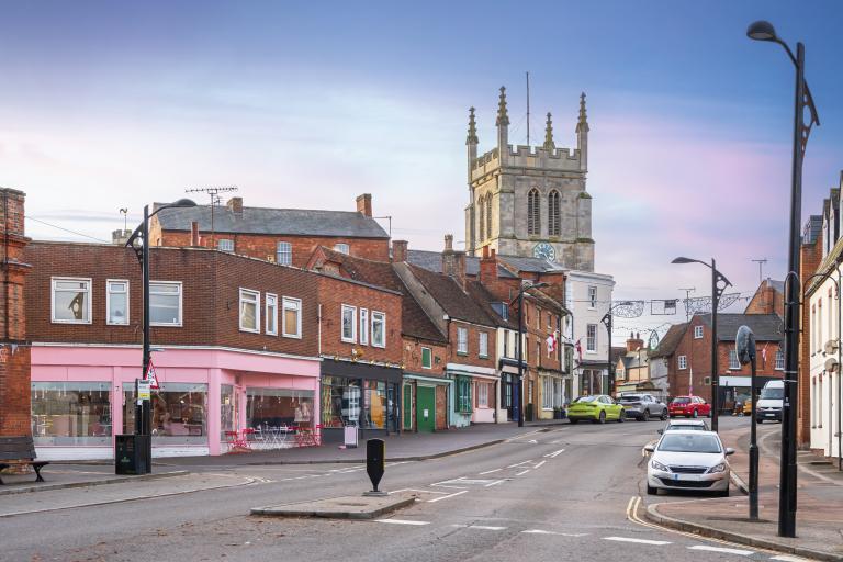 Traditional residential street in Newport Pagnell, Milton Keynes