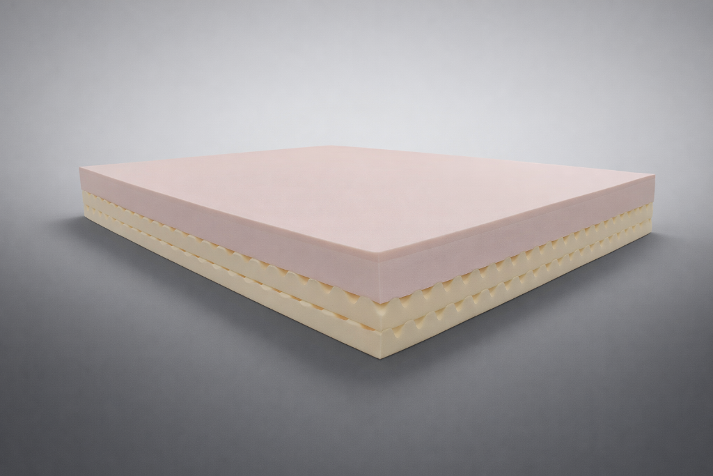 Internal foam layers — viscoelastic memory foam over high-density support core