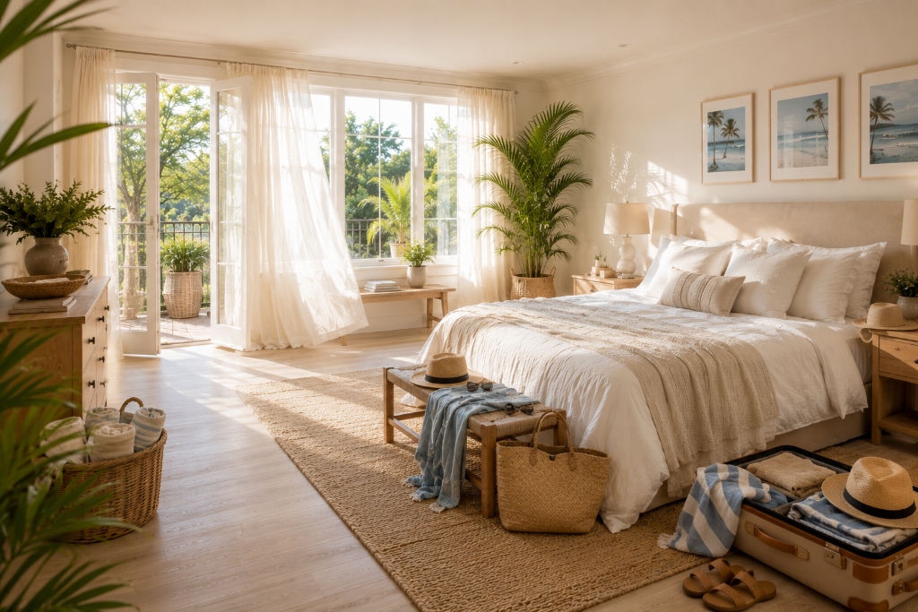 Summer morning bedroom