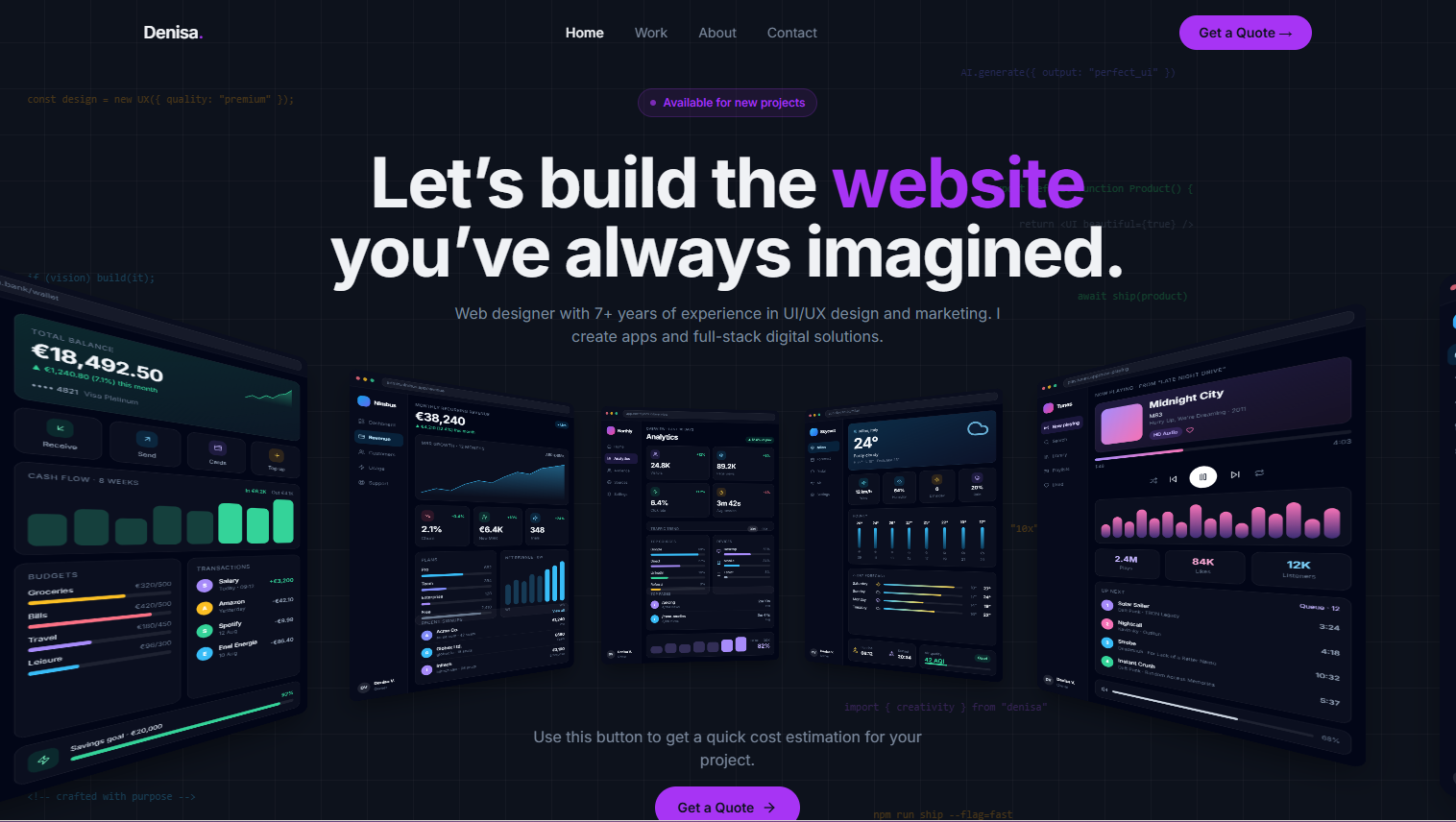 Let's build the website you've always imagined