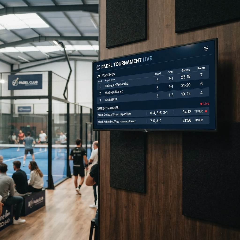 TV Mode in un circolo di padel