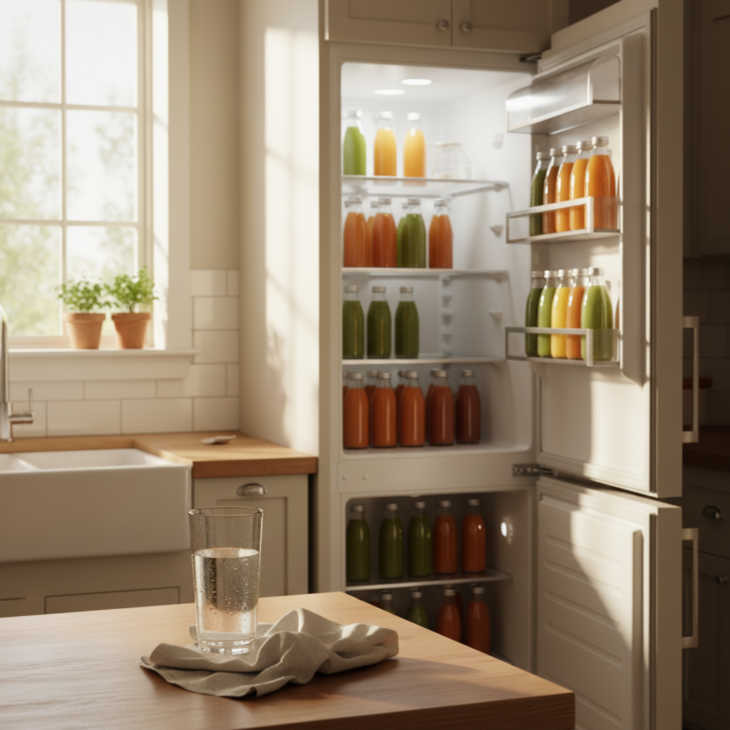 Morning fridge wellness routine