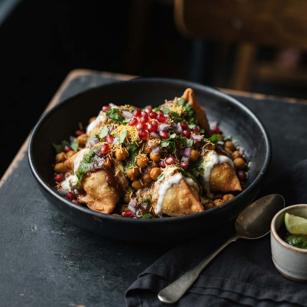 Aloo Samosa Chaat