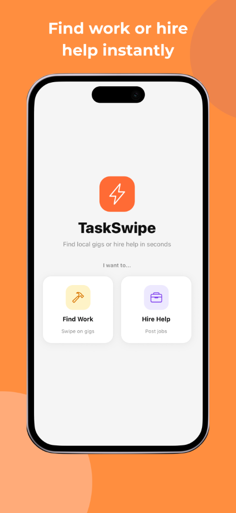 TaskSwipe home screen