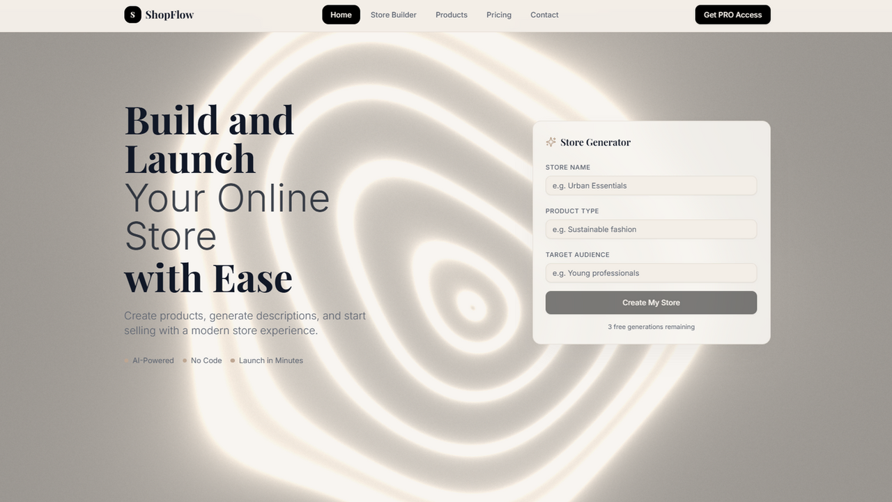 ShopFlow — Online Store Builder template preview