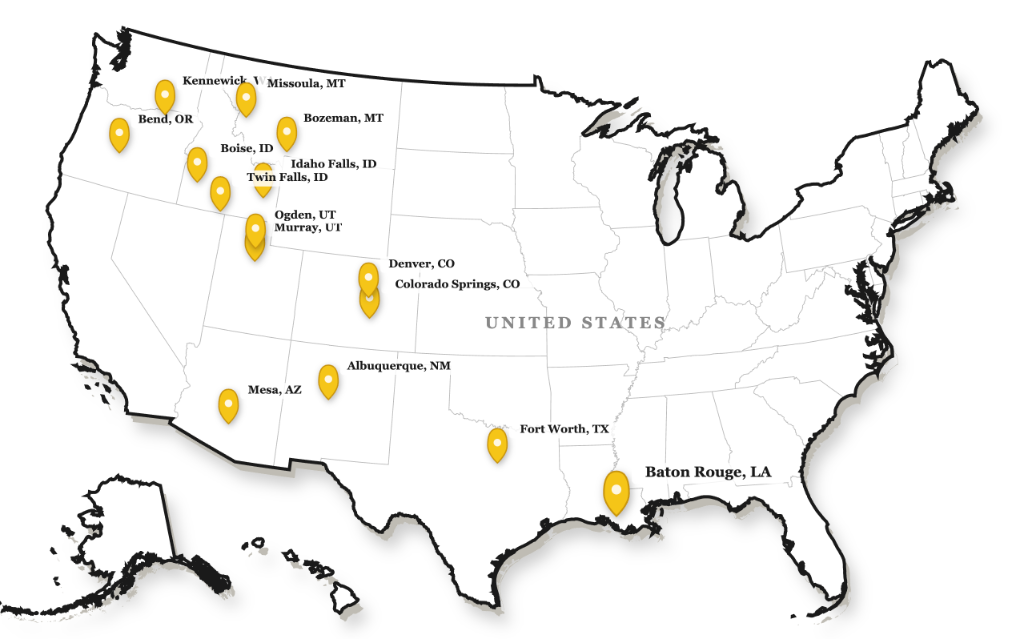 Store Locations Map of the United States