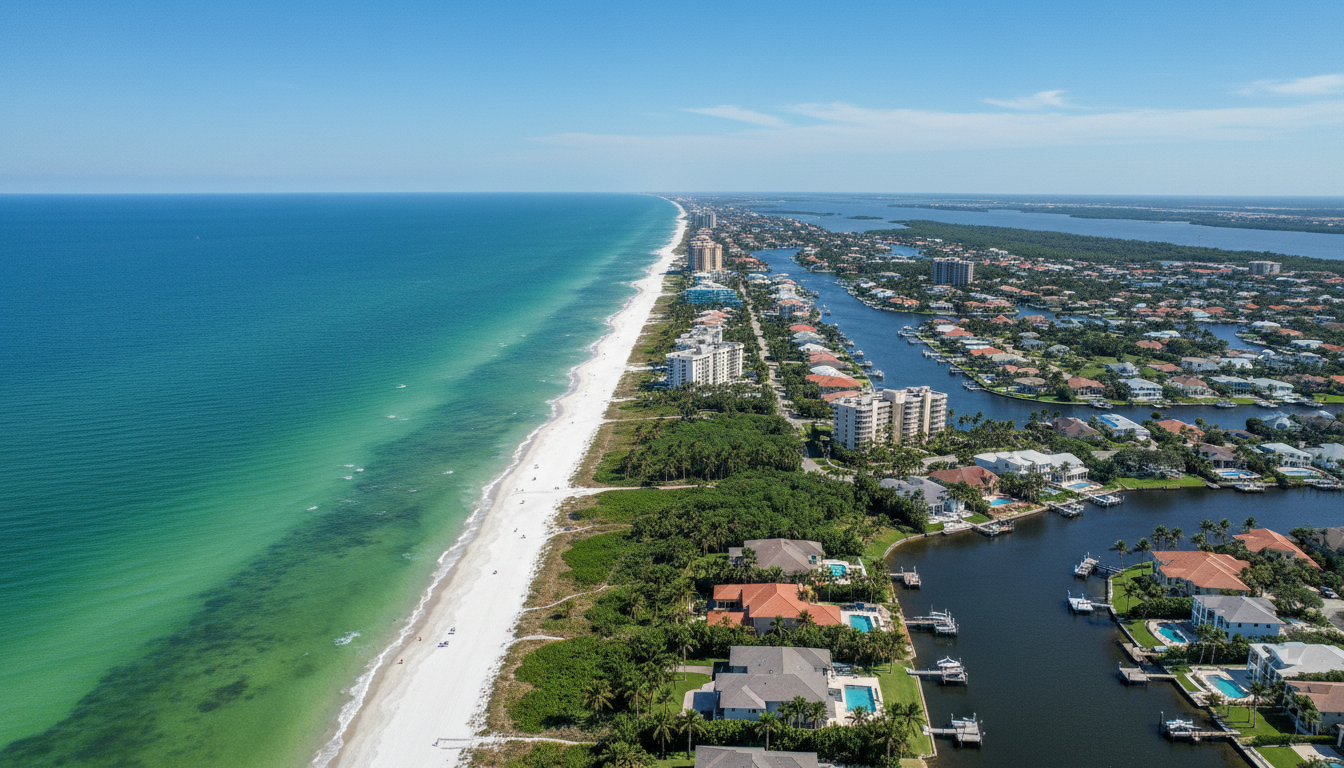 Aerial view of Southwest Florida coastline