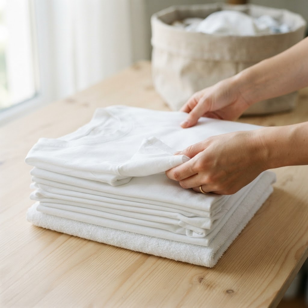 Neatly folded laundry