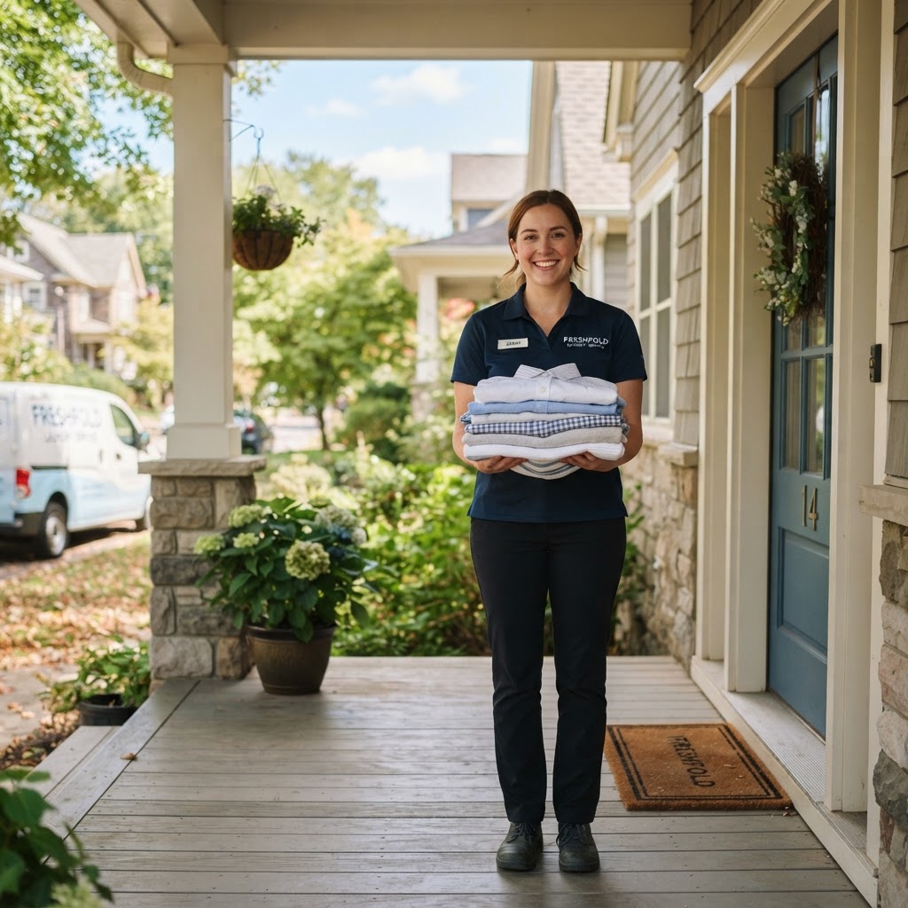 Reclaimd delivery driver picking up laundry