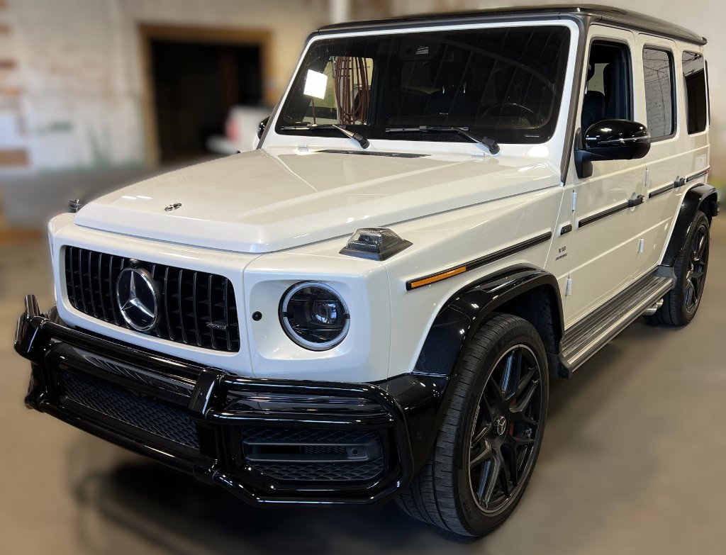 White Mercedes-Benz G63 AMG at Capitol Glass