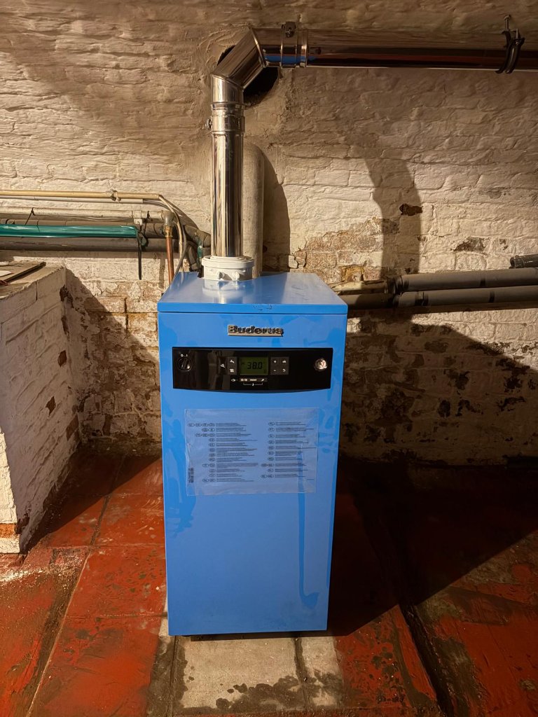 Vervanging vloerketel → Buderus condensatieketel – Wezembeek-Oppem