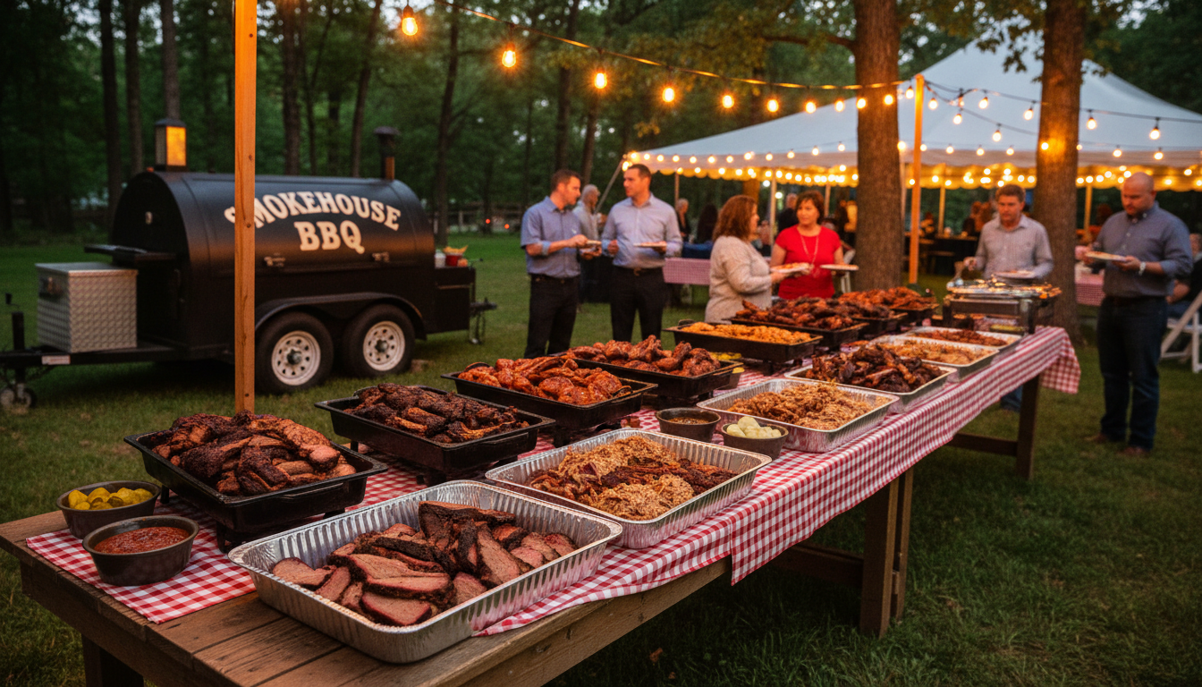 BBQ catering event setup