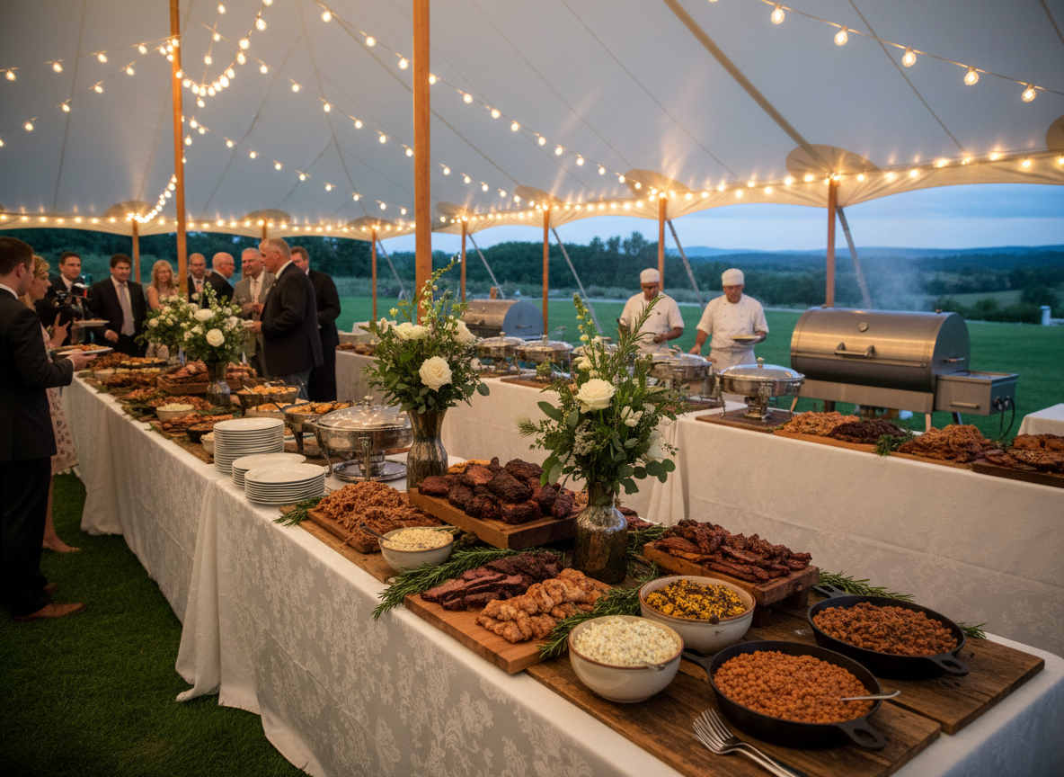Wedding catering BBQ setup