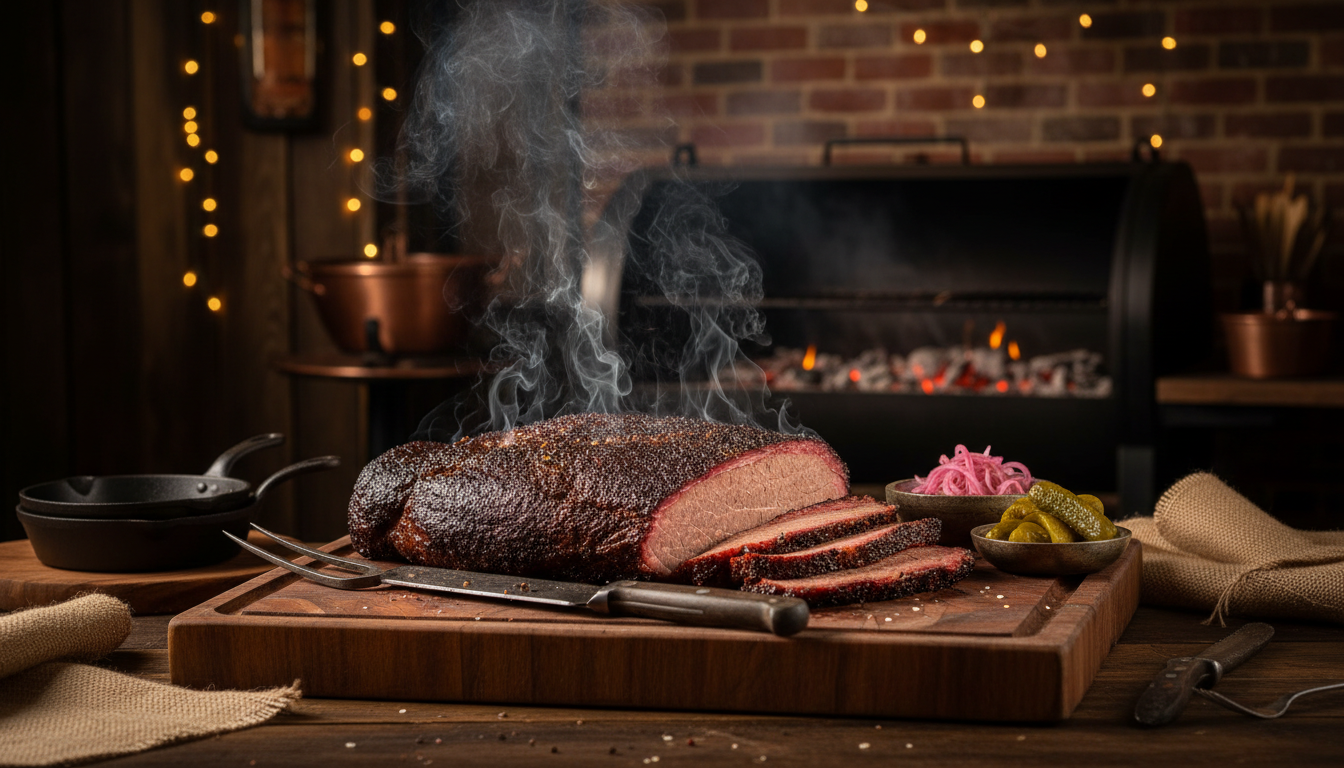 Slow-smoked BBQ spread