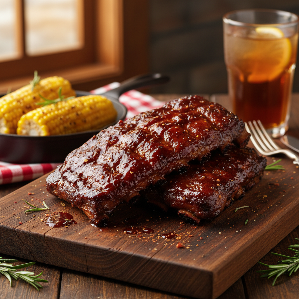 Glazed BBQ ribs