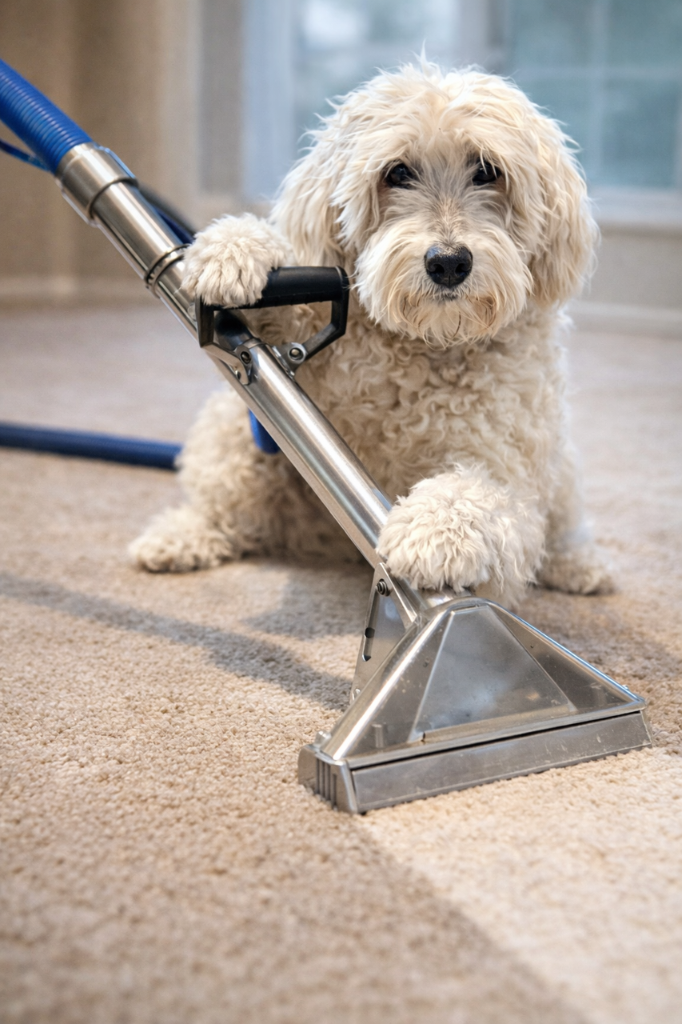 Brody cleaning carpet