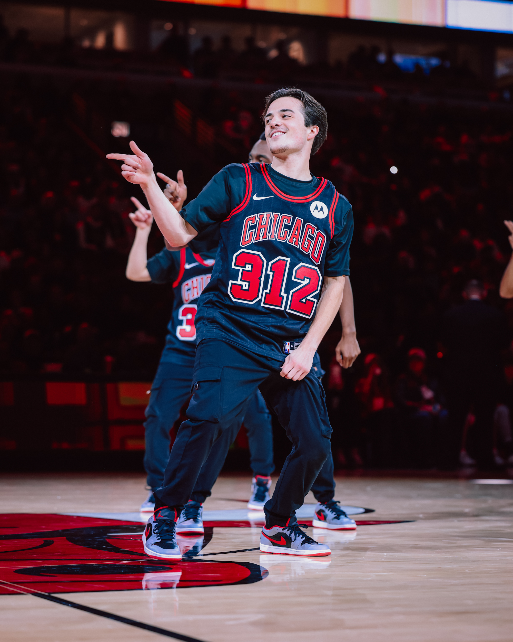 Dominic Angileri performing as a Chicago Bulls Dancer
