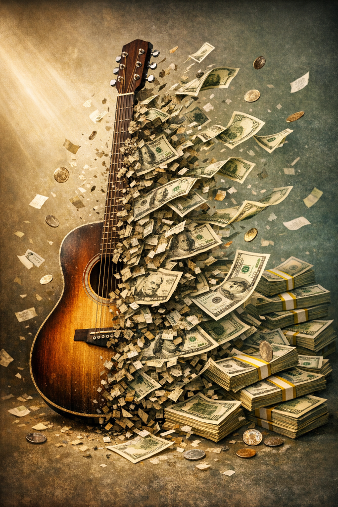 Guitar and cash