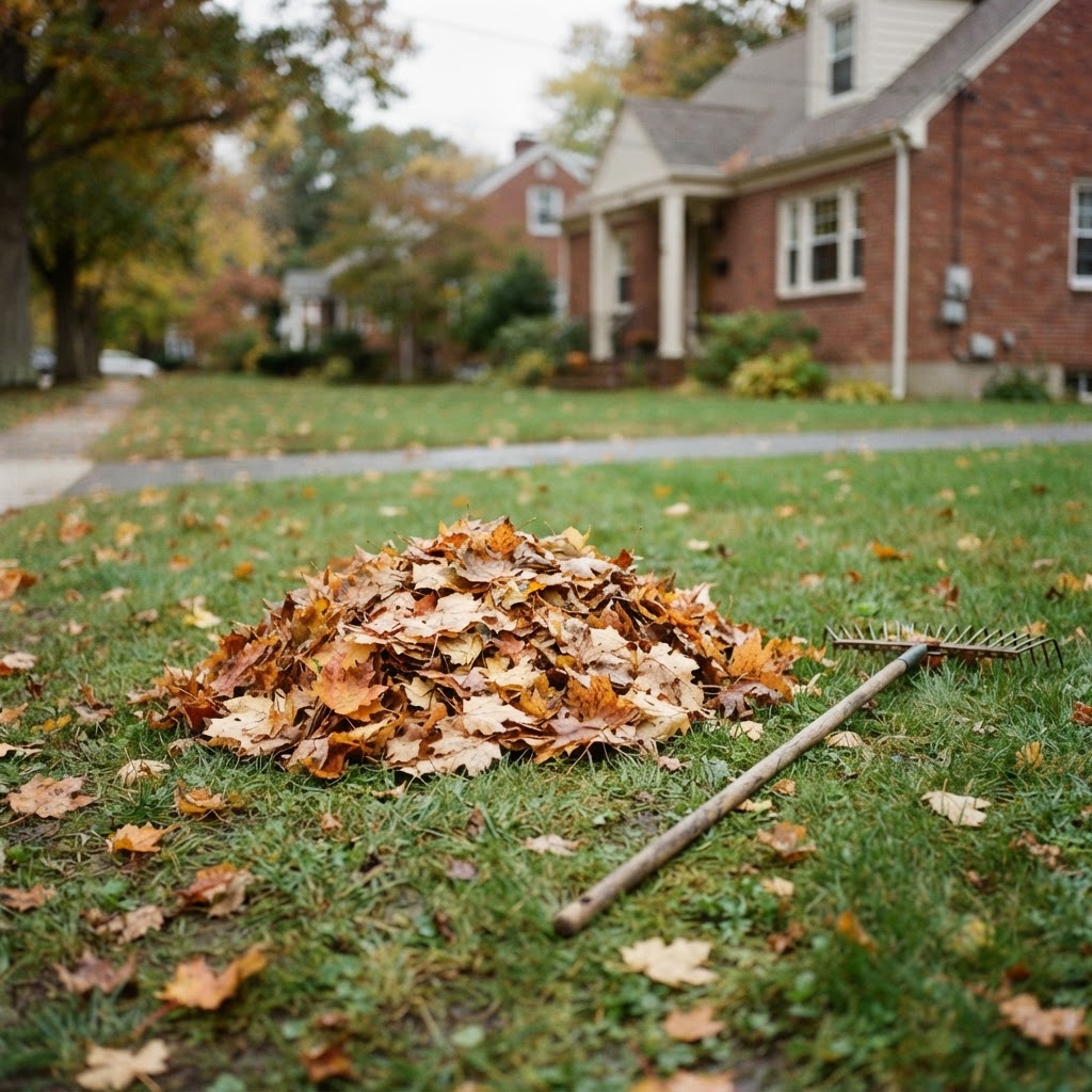 Nettoyage des feuilles d'automne