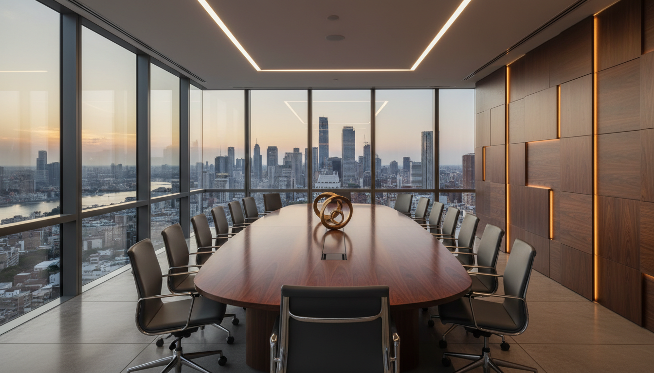 Institutional boardroom environment