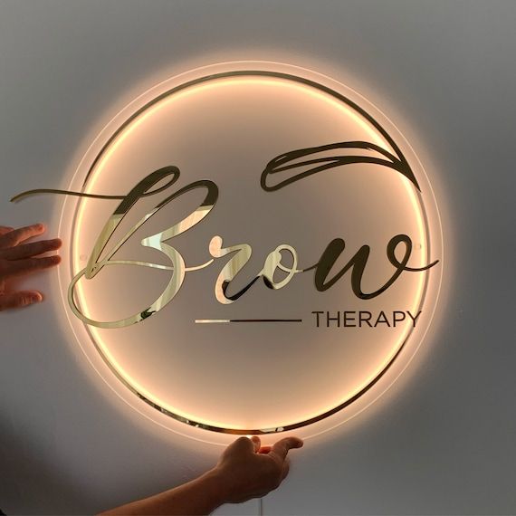 Brow Therapy custom LED sign