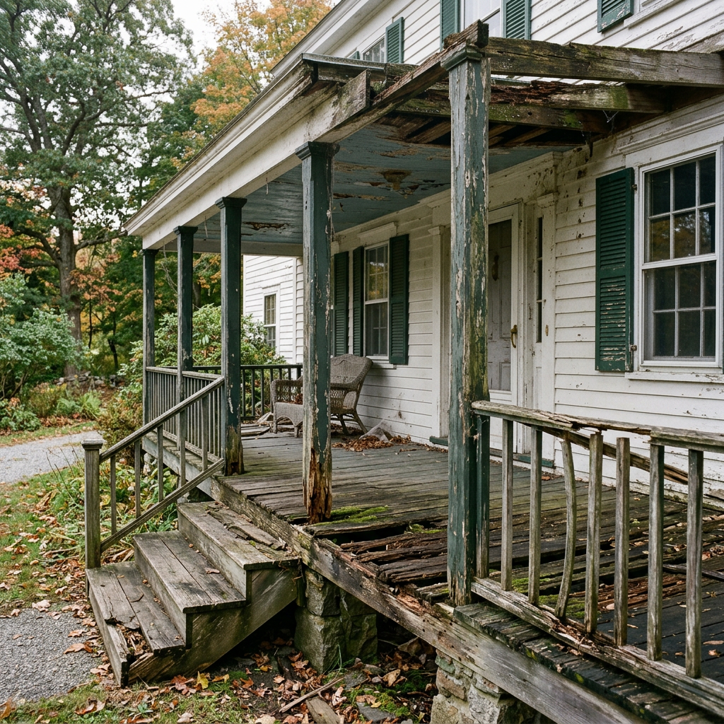 Colonial Porch Replacement Before — Coen Construction