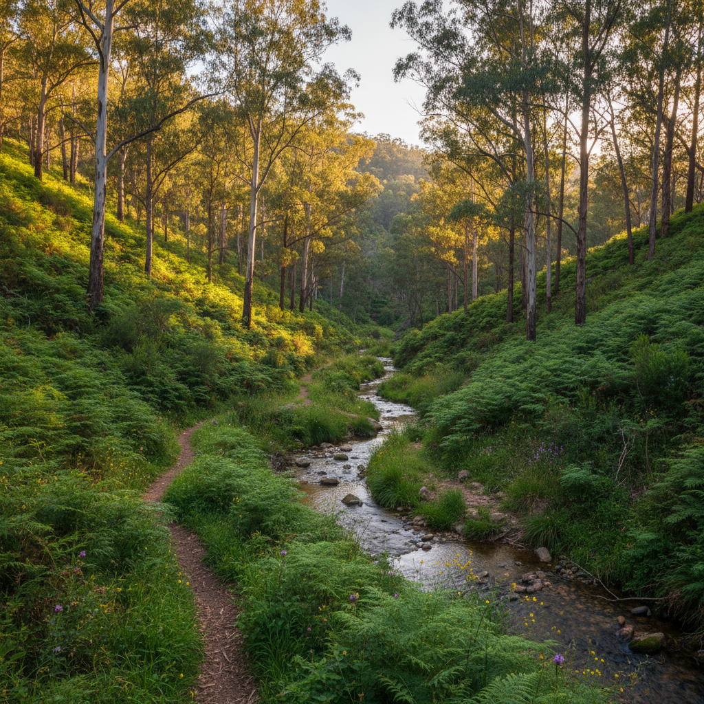 Adelaide Hills bushland creek valley