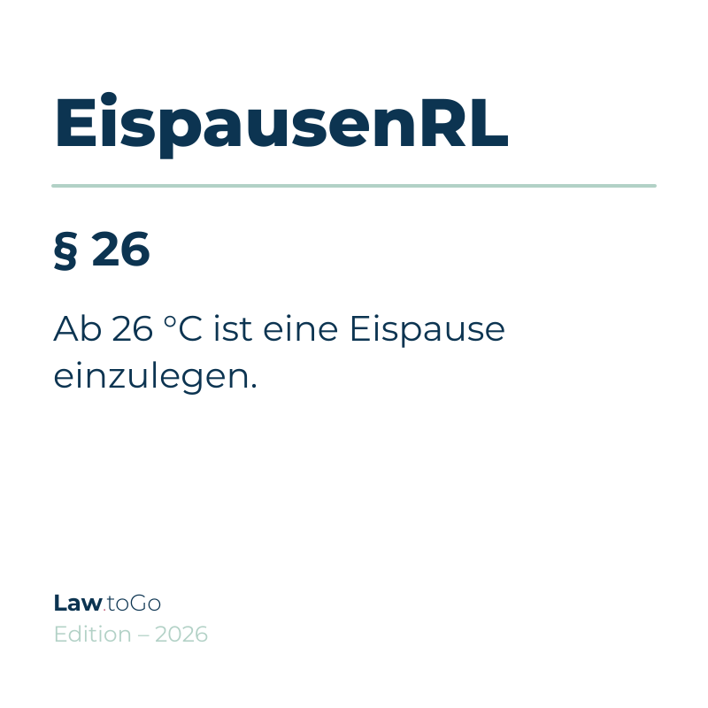 § 26 EispausenRL Aufkleber