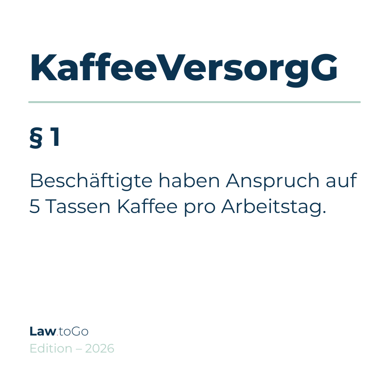 § 1 KaffeeVersorgG Aufkleber