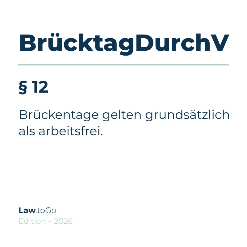 § 12 BrücktagDurchV Aufkleber
