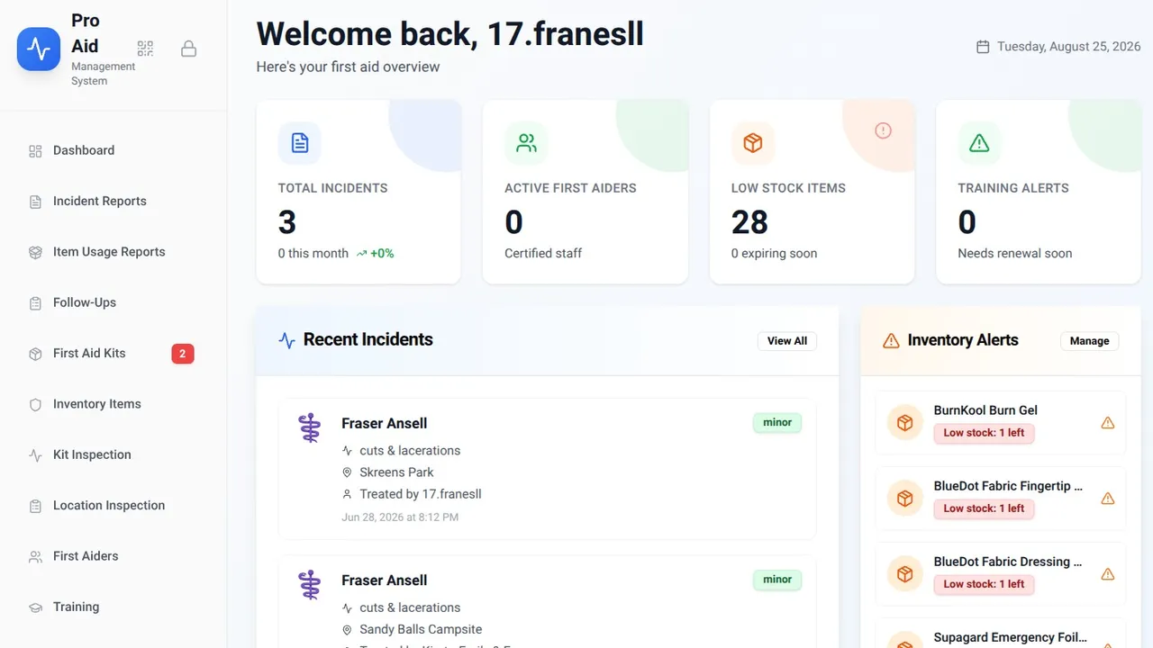 first aid pro template preview