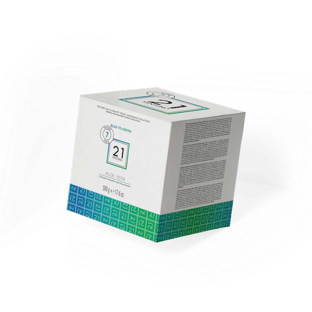 21Ventuno - Ammonia-free Bleaching Powder For Balayage Blue-to-green 500 g