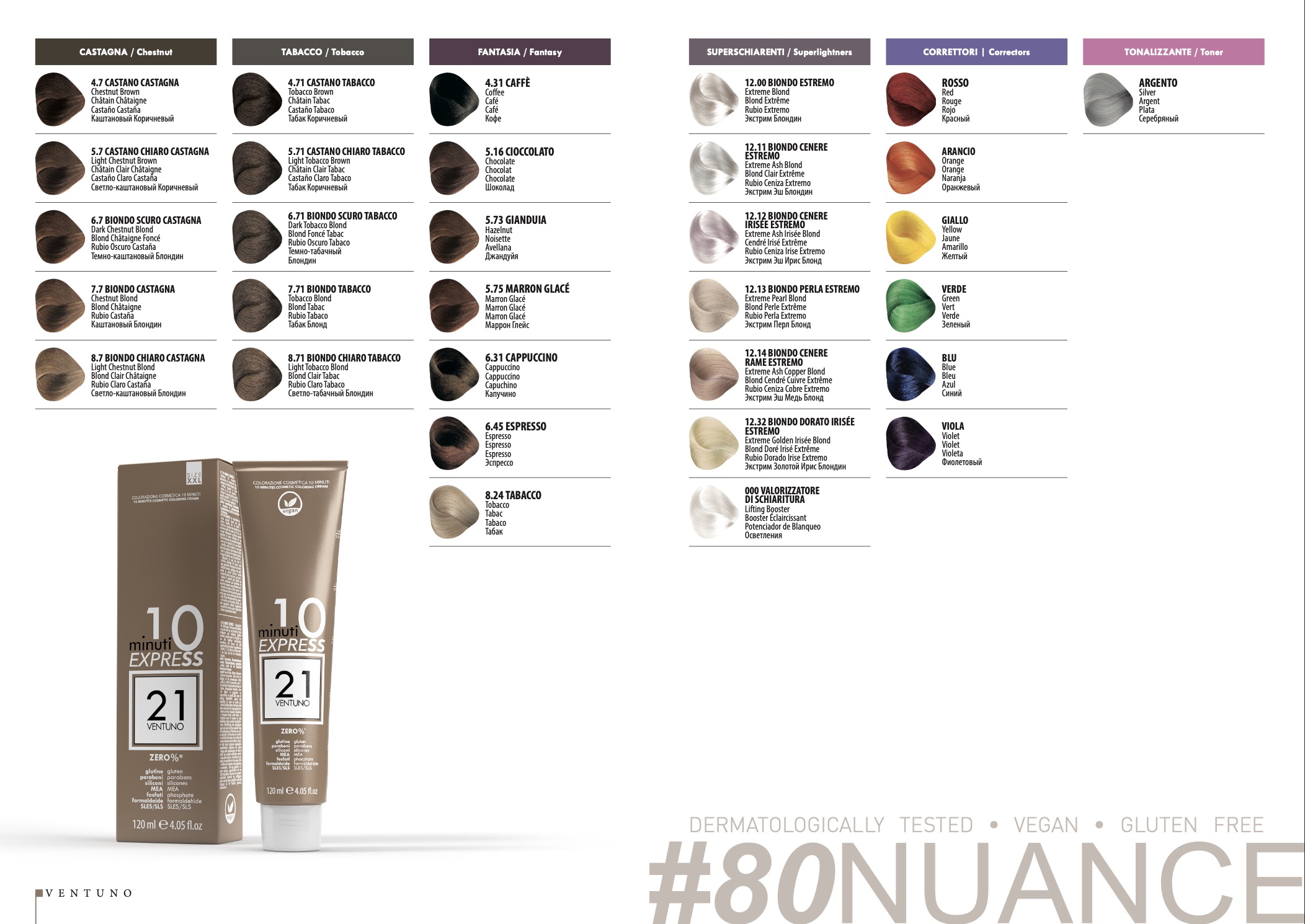 21Ventuno Coloration 10 Minuti Express Zero% 120ml 2