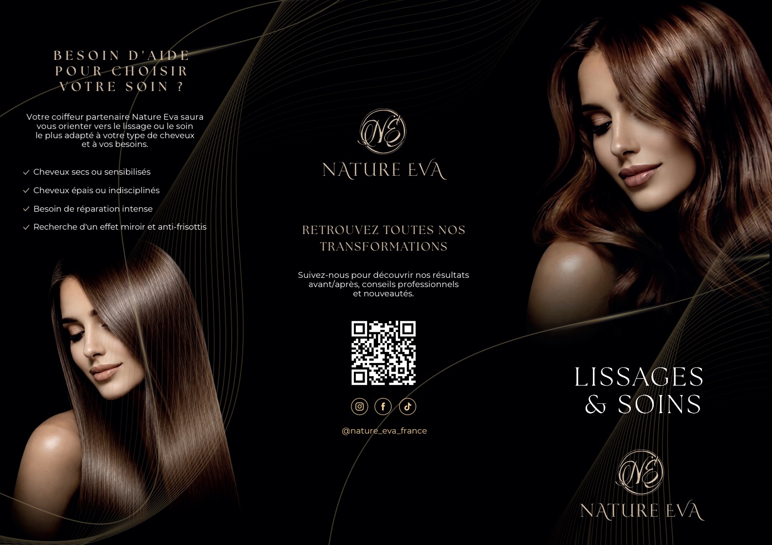 Dépliant A5 Lissage & Soins Nature Eva