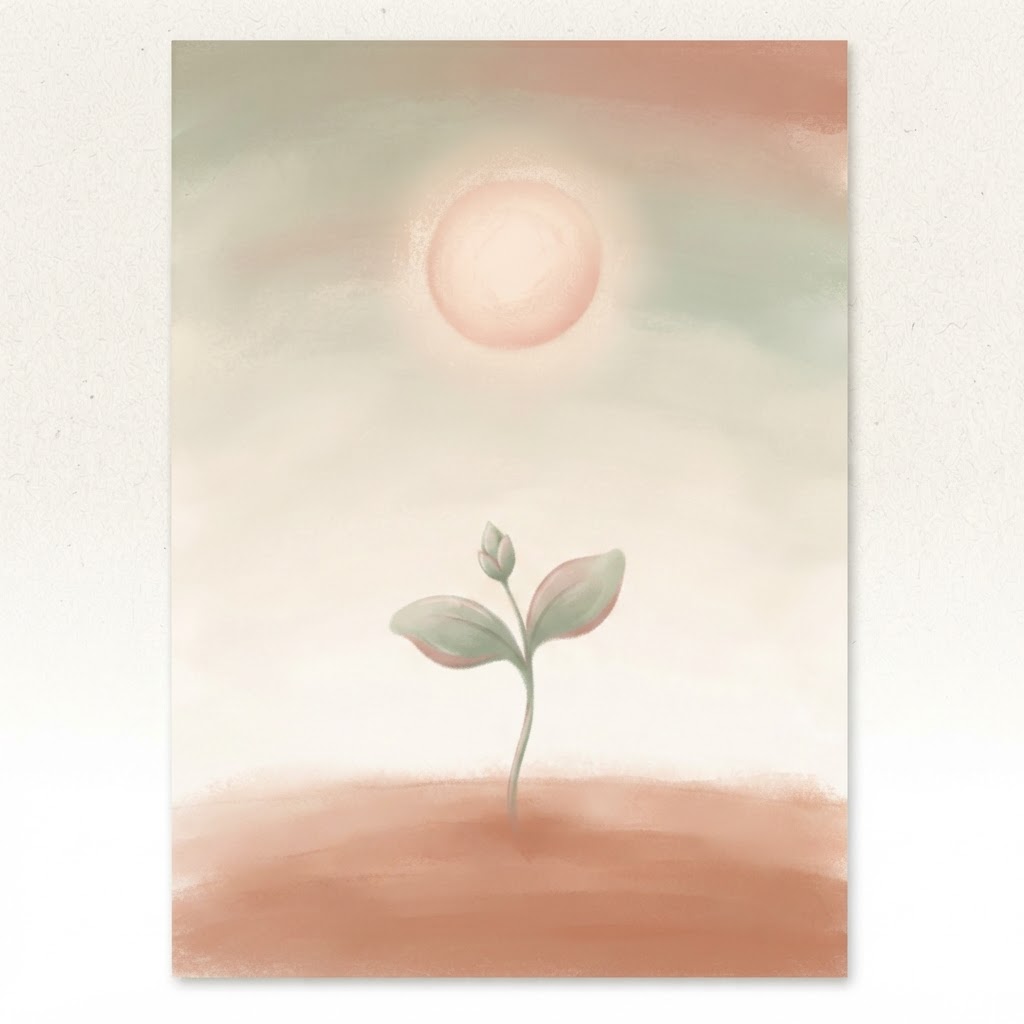 Soft watercolor illustration for Flourish