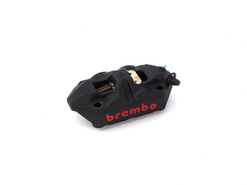 Caliper, Right, P4 34mm, M4, Cast Monobloc, 108mm Radial Mount, Front, Black w/ Red Lettering