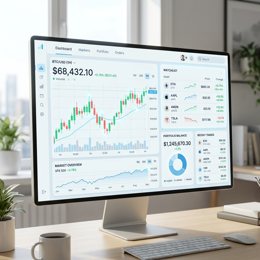 Modern trading dashboard