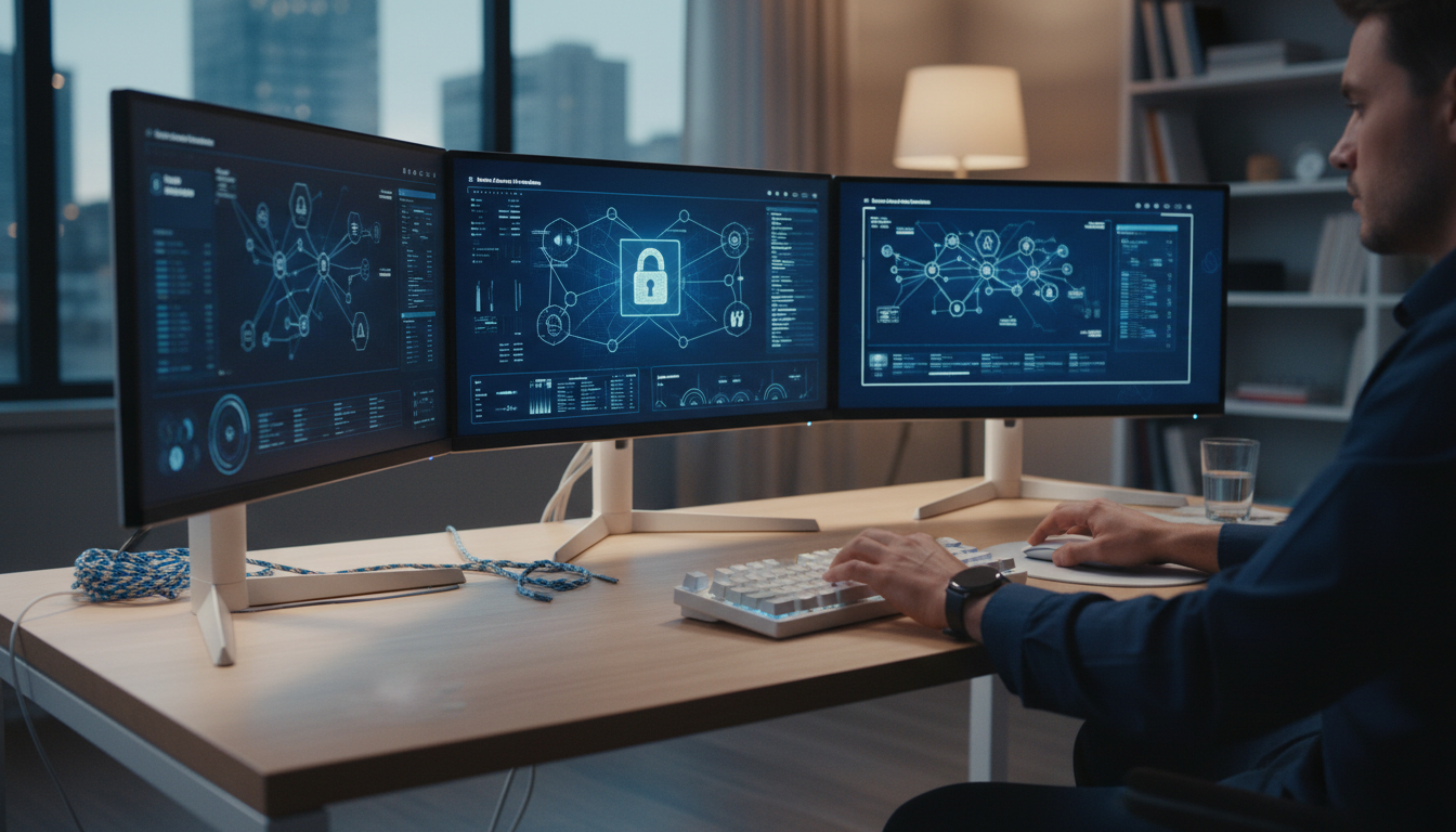 IT support professional at workstation