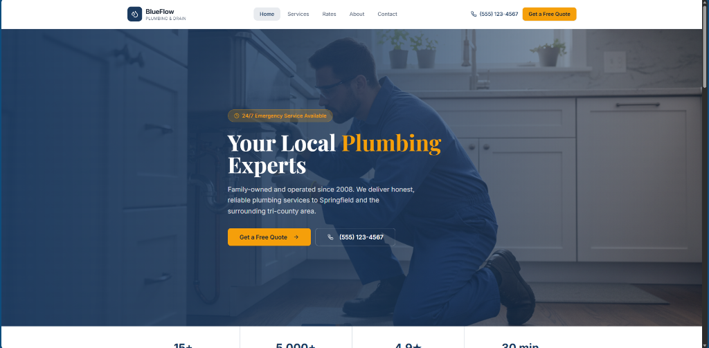 Screenshot of AquaFlow Plumbing & Drain