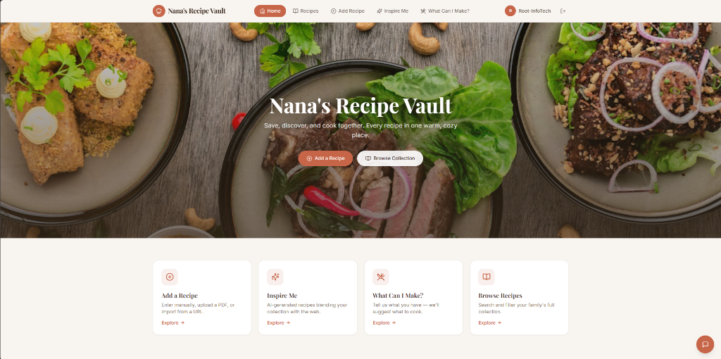 Screenshot of Nana's Recipe Vault