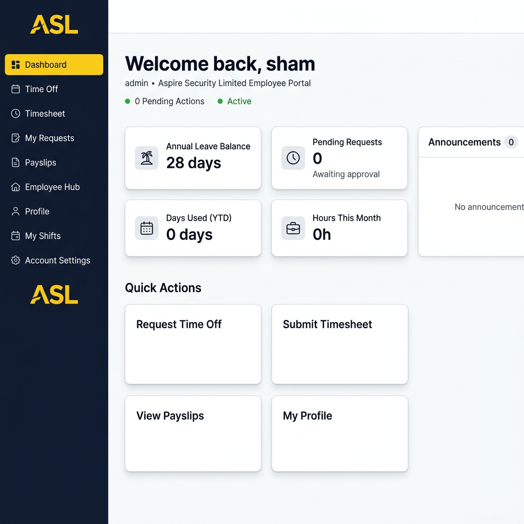 1. Dashboard (Home) screenshot