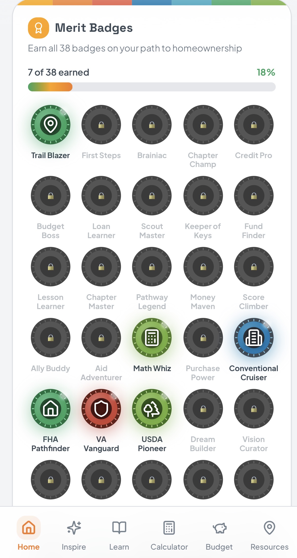 50 merit badges to unlock