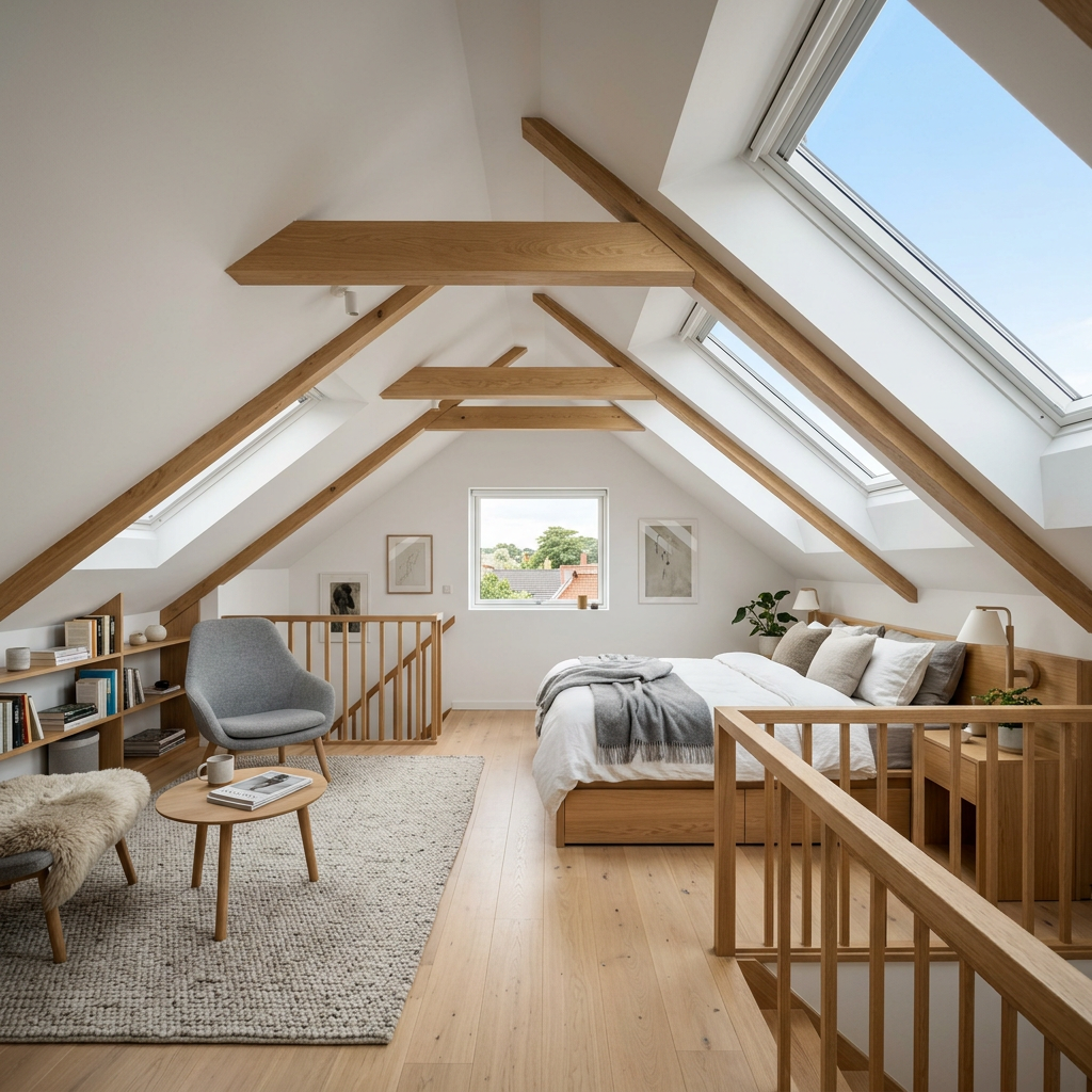 Volledig verbouwde zolder met moderne inrichting
