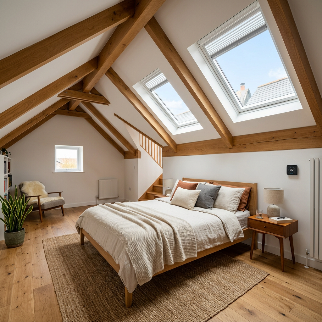 Moderne zolder met optimale thermische isolatie