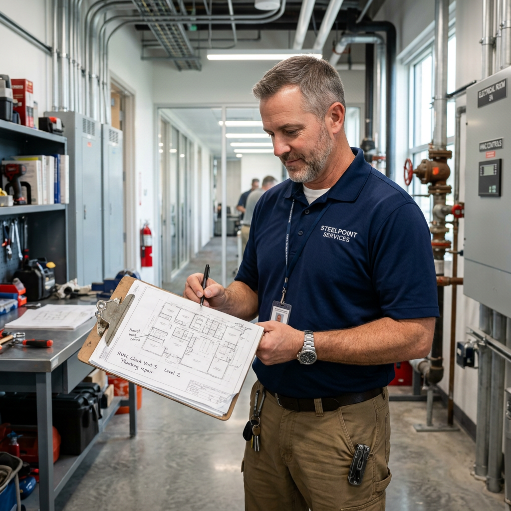 Strelpoint supervisor reviewing plans