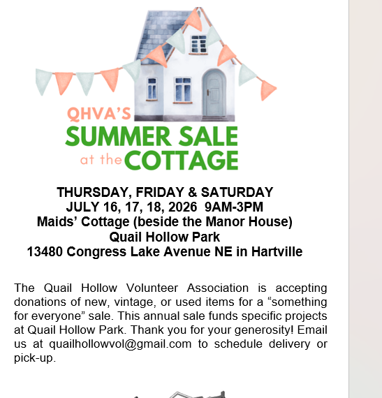 QHVA's Summer Sale at the Cottage