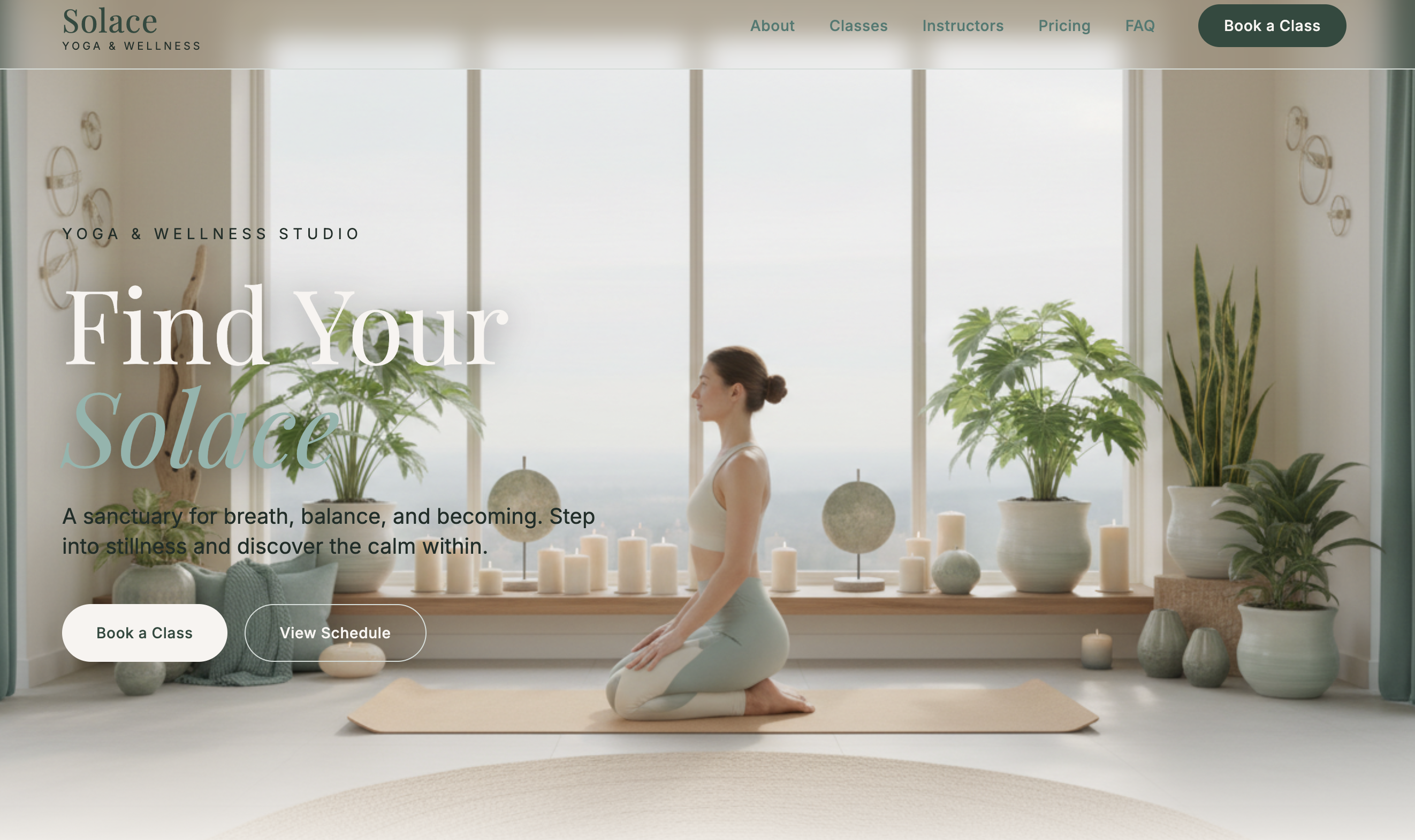 Luxury Yoga & Wellness Studio Website template preview